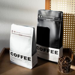 Custom Coffee Bags Seal Plastic Coffee Flat Bottom Coffee Bag custom pouches with logo